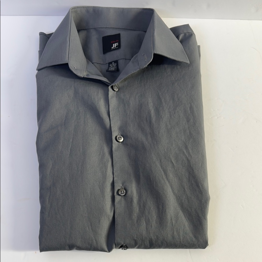 JF J.Ferrar Charcoal Dress Shirt